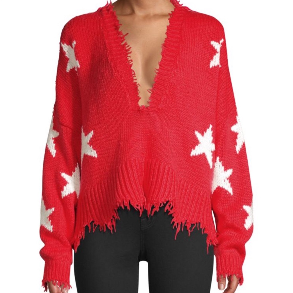 Wildfox v neck star sweater